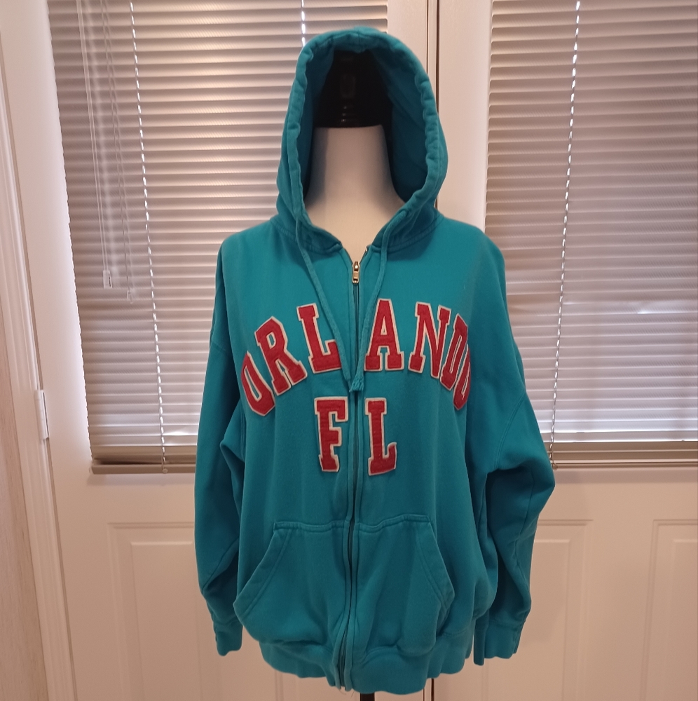 4/$60 Teal Blue Orlando Hoodie - Size Large - Picture 6 of 10